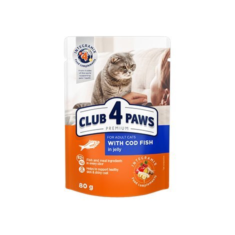 CLUB 4 PAWS PREMIUM "SU MENKE DREBUČIUOSE". VISAVERTIS KONSERVUOTAS ĖDALAS SUAUGUSIOMS KATĖMS 0,80g.