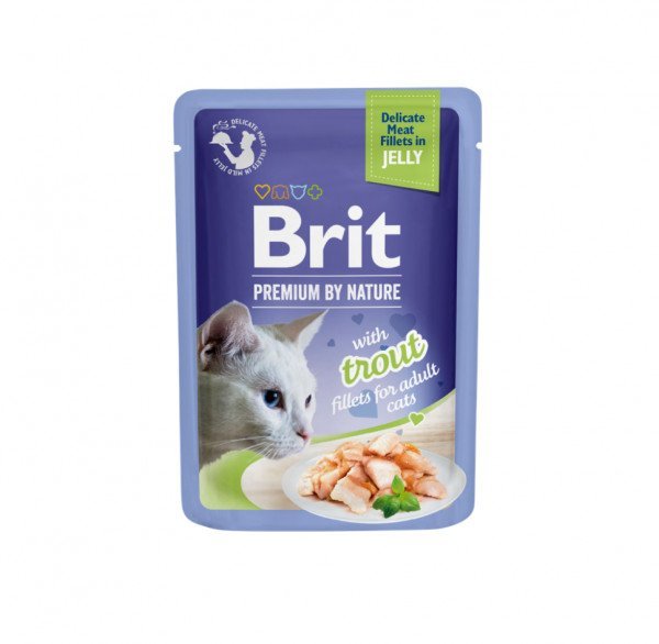 Brit Premium Cat Delicate konservai katėms maiš. Trout in Jelly 85g.