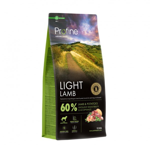 Profine Light Lamb sausas maistas šunims su ėriena 3kg. - 12kg.