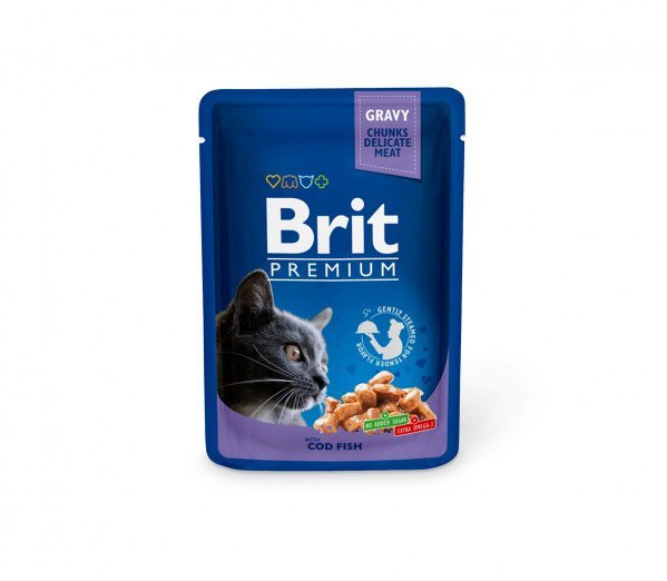 Brit Premium konservai katėms maiš. Cod Fish 100g.