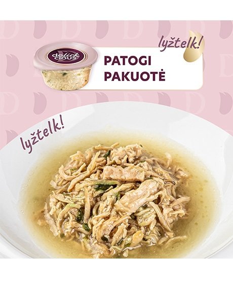 Delickcious vištienos sriuba katėms su kumpiu ir špinatais, 80 g - Paveikslėlis 2