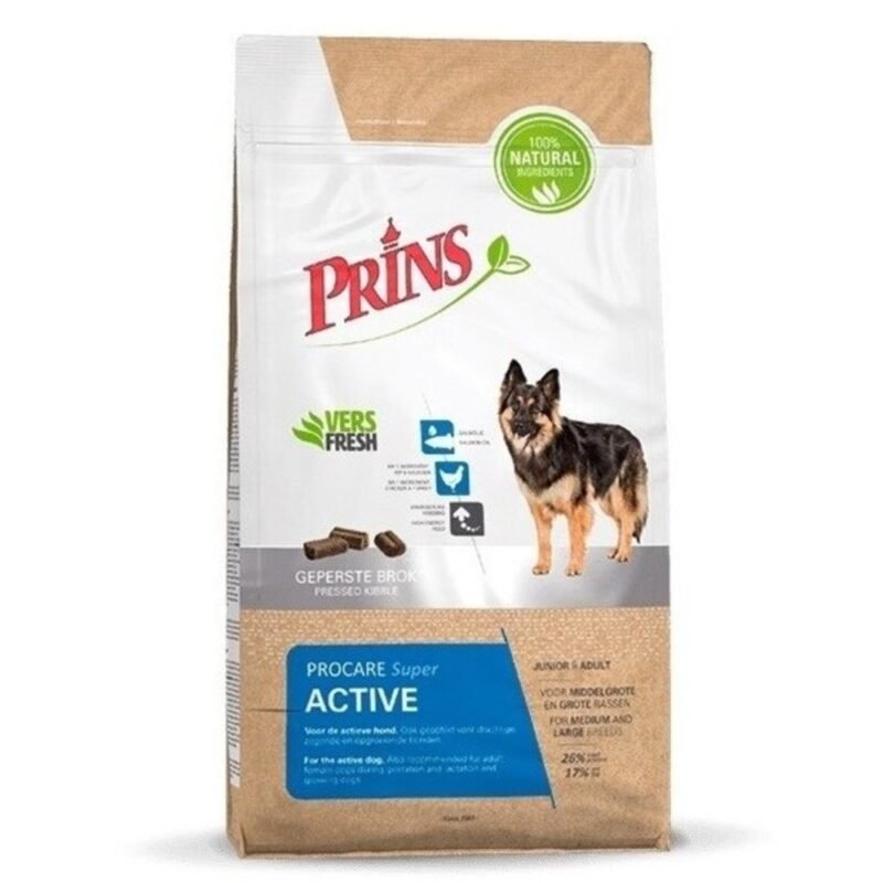 PRINS PROCARE SUPER ACTIVE SAUSAS MAISTAS AUGANTIEMS IR AKTYVIEMS ŠUNIMS 3kg - 20kg